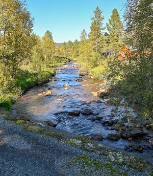 Maurlibekken nord-austover frå Maurlibekken bru. Foto.